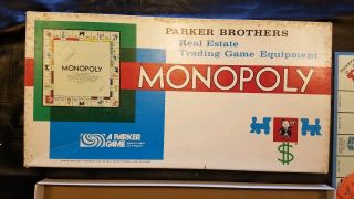 Vintage Parker Bros.  Classic Monopoly Board Game 1973 No.  9 Edition 100 Complete