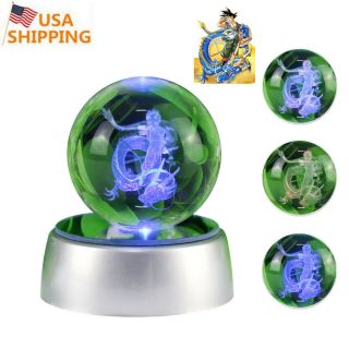 Dragon Ball Son Goku 3d Crystal Night Light Led Table Lamp Kids Xmas Decor Gift
