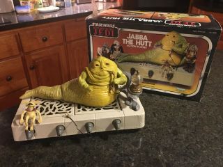 Complete Vintage 1983 Star Wars Rotj Jabba The Hutt Action Playset Kenner W/ Box
