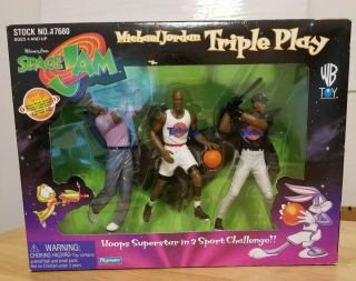 Michael Jordan Space Jam Triple Play Action Figures: Golf,  Basketball,  Baseball