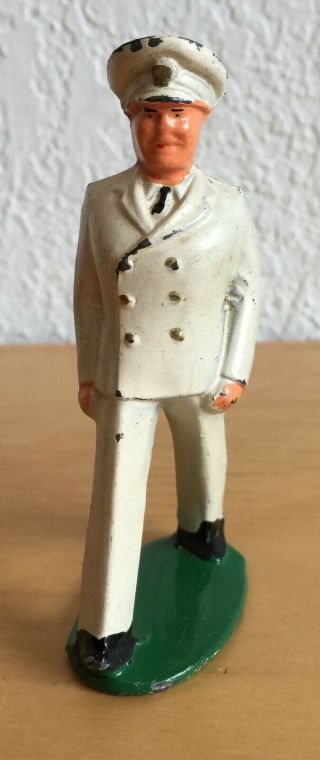 Vintage Barclay Lead Toy Soldier Naval Officer Long Stride B - 056