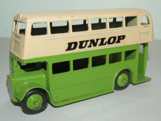 B Dinky Toys Restored 290 Double Decker Bus In Green And Cream Dunlop Adverts