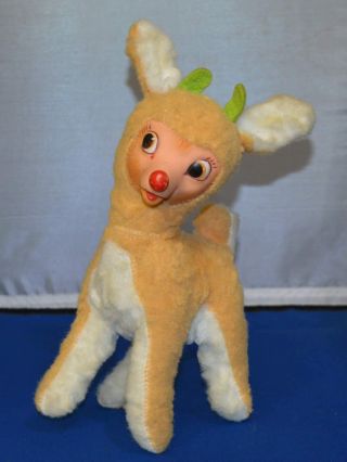 Vintage 1939 Rudolph The Red Nosed Reindeer Gund Rubber Face Stuffed Plush