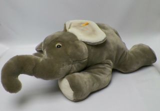 Large Steiff Elephant Laying Stuffed Cozy Soft Plush Toy Big 31 "