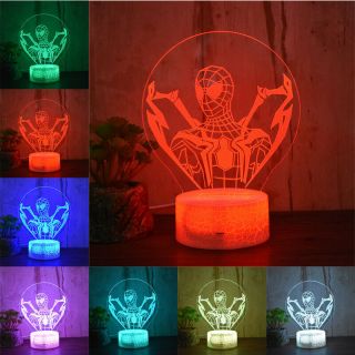 All Superhero 3D LED Night Light Kids Gift Remote 16 Colors Decor USB Table Lamp 2