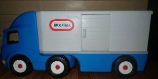 Little Tikes Ride On 23 " Blue Semi Tractor Trailer Truck Big Rig Vintage