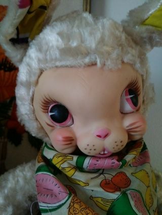 Vintage Rushton Rubber Face Plush Bunny Rabbit 21 " 1950s Stuffed Animal