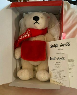 Steiff Coca - Cola Polar Bear Ean 355301 Limited Edition 1000