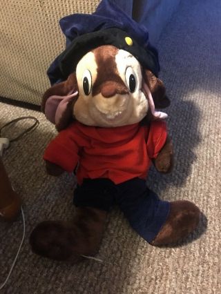 Vintage Caltoy Sears 1986 An American Tail Fievel Mouse Large 22 " Plush & Outfit