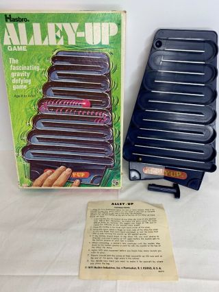 Vintage 1971 Hasbro Alley - Up Game Made In Usa Collectible Game