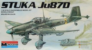 Monogram 1:48 Stuka Ju - 87 Ju87 D German Plastic Aircraft Model Kit 6840ux