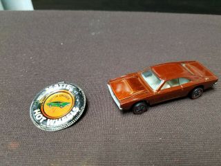 1968 Hot Wheels Redline Custom Charger In Orange
