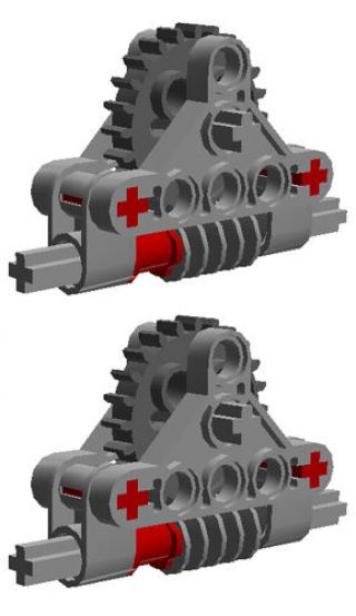 2 Lego Gear Reducers For Ev3 (technic,  Mindstorms,  Nxt,  Gearbox,  Worm,  Red,  Robot)
