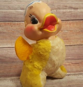 My Toy Rubber Vinyl Duck Face Plush Pal Stuffed 1950s Usa Rare