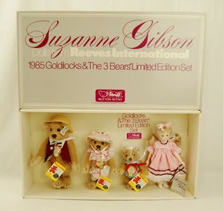 1985 Steiff Goldilocks And The Three Bears Limited Edition Set 4244/5000 W/ Box