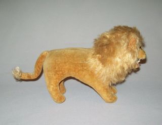 Old Antique Vtg 19th C 1890s Stuffed Toy Lion Great Paper Mache Mouth and Teeth 2