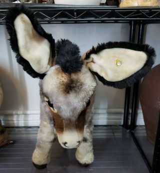 1960 ' s Large Steiff Donkey Toy Made in Germany 2
