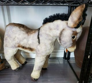 1960 ' s Large Steiff Donkey Toy Made in Germany 3