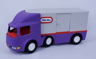 Little Tikes Ride On 23 " Purple Semi Tractor Trailer Big Rig Moving Truck Toy