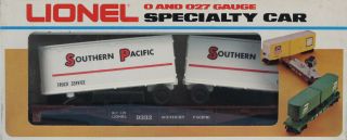 Lionel O Gauge Southern Pacific 9333 Piggyback Flat Car W/ Trailers 6 - 9333u