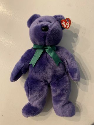 Ty Beanie Babies “employee Bear” With Tag 14”