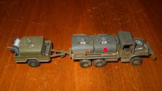 Roco Minitank,  Wwii Us Army Field Fuel Truck W/trailer,  Decaled,  Painted,  Weathered