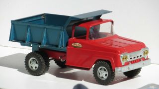 1960 Vintage Tonka Pressed Steal Dump Truck Red & Blue