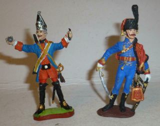 Two Unidentified White Metal Models Of Napoleonic Soldiers