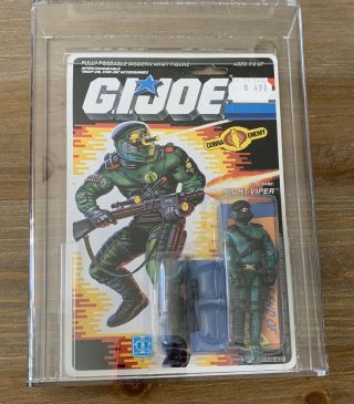 Gi Joe Cobra Night Viper - “3.  75 " Action Figure Moc Hasbro 1988 Afa Graded 80 Nm
