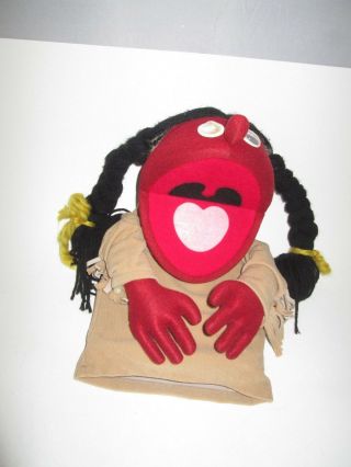 Vtg Puppet Productions Indian Pony Tail Girl Hand Made Professional Muppet 1971