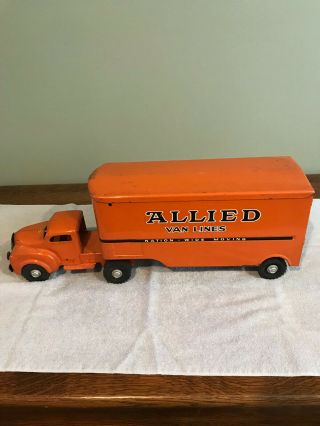 Vintage Orange Lincoln Van Lines Truck And Trailer.  40 