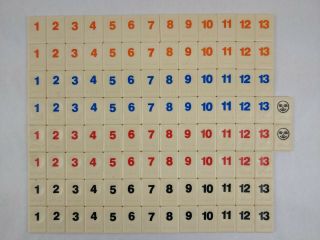 Rummikub Numbers Complete Set Of 106 Game Replacement Tiles 1997 Crafts Hobbies