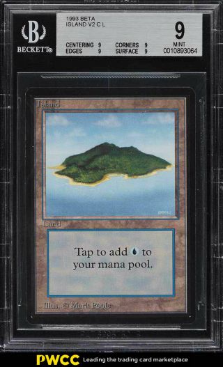 1993 Magic The Gathering Mtg Beta Island V2 C L Bgs 9 (pwcc)