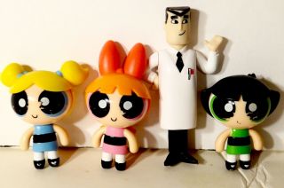 Powerpuff Girls Doll Figure Blossom Buttercup Bubbles & Doctor Toys