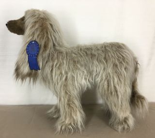 Rare Dakin Afghan Hound Dog Standing 1978 Plush Pillow Pets Best Of Class Ribbon