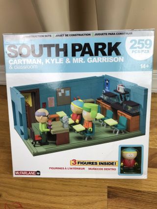 Mcfarlane South Park Mr Garrison Cartman Kyle Classroom Blocks Toys Building Set
