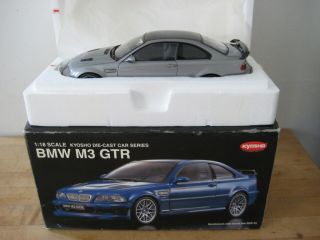 1:18 Bmw Kyosho E46 M3 Gtr Diecast Silver Gray W/carbon Top Limited Ed.
