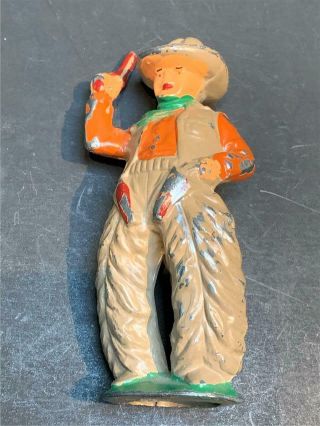 Vintage Barclay Lead Cowboy Figure With Pistol - 3 1/2 " Tall