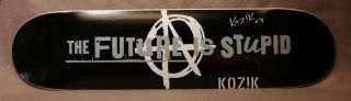 Frank Kozik Signed Future Is Stupid Anarchy Skateboard Deck And Print Le 200