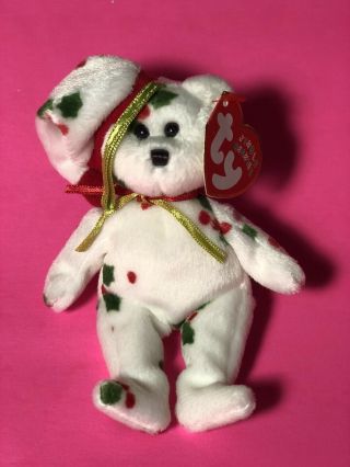 Ty Jingle Beanies Baby 1998 Holiday Teddy - The Christmas Bear
