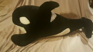 Jumbo Sea World Orca Whale Willy Plush Stuffed Animal 31 " Long