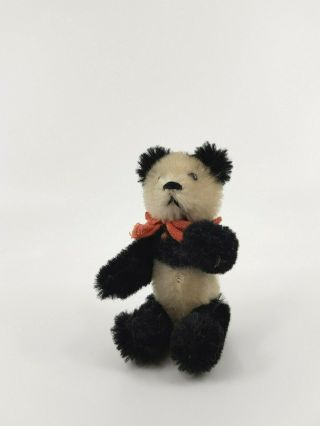 Schuco Mascot Panda Bear Teddy 1950ies Vintage Antique Miniature 3.  5 "