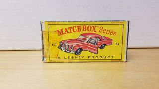 Matchbox Lesney Mercedes Benz Coupe No.  53 Empty Box