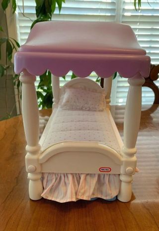 Little Tikes Barbie Furniture Canopy Bed With Bed Cover,  Pillow,  Dust ruffle 2