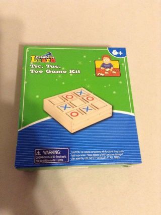 Childrens Crafts Create & Learn Tic,  Tax Toe Game Kit Ages 6,  All Wood