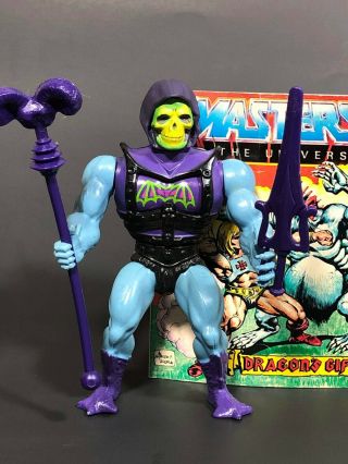 Motu Battle Armor Skeletor Figure Complete W/ Mini Comic He Man Masters Universe