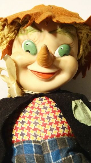 Vintage Rushton Rubber Faced Scarecrow Plush Rare 18 "