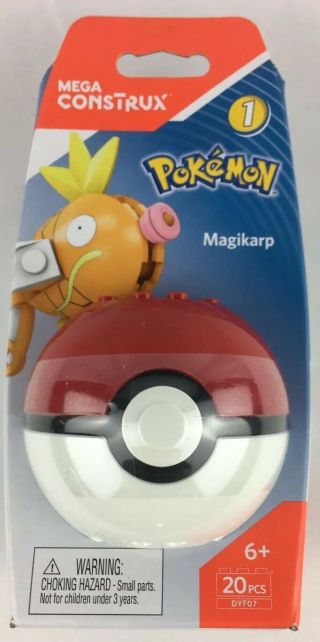 Mega Construx Pokemon Pokeball Character Set Series 1 Magikarp Dyf07 20pc