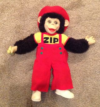Zippy Zip Howdy Doody Show Monkey Chimpanzee Vintage 1984 Rubber Face Plush 18 "