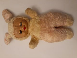 Rare Vtg Rubber Face Bunny Rabbit 15” Plush Stuffed Toy